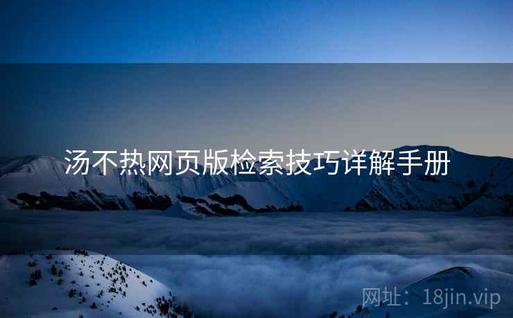汤不热网页版检索技巧详解手册