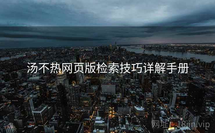 汤不热网页版检索技巧详解手册