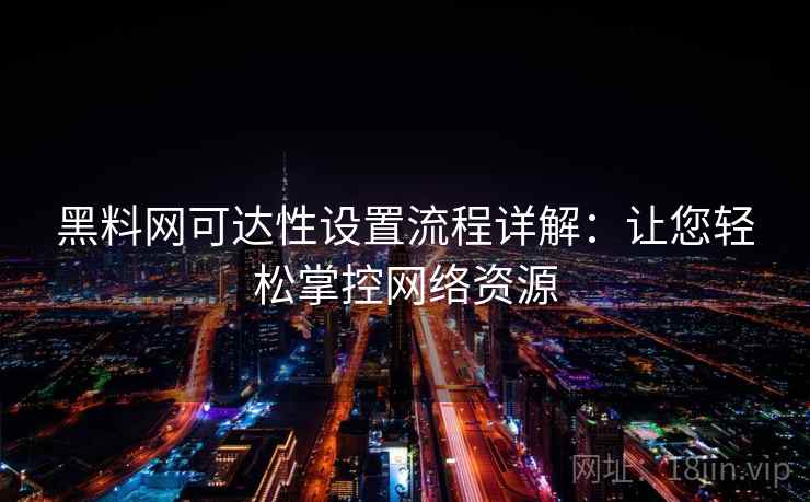 黑料网可达性设置流程详解：让您轻松掌控网络资源