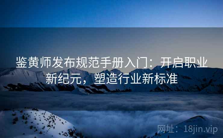 鉴黄师发布规范手册入门：开启职业新纪元，塑造行业新标准